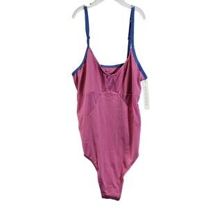 Colsie Women's Mesh Bodysuit, Pink/Blue, Size S, NWT